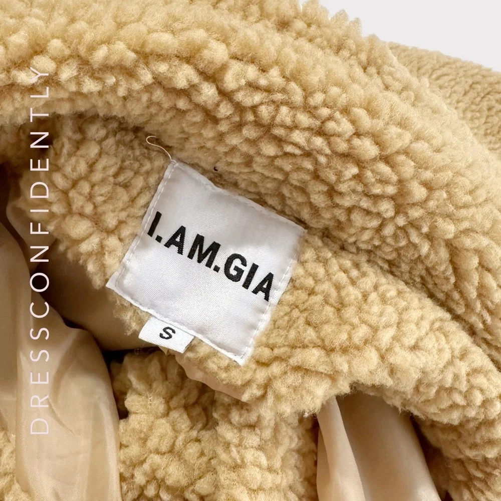 I.AM.GIA. Pixie Oversized Sherpa Teddy Coat - Camel - Picture 13 of 15